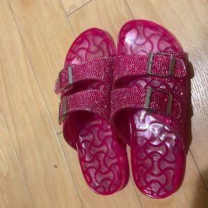 Pink glitter slides